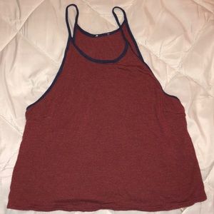 Maroon garage crop top